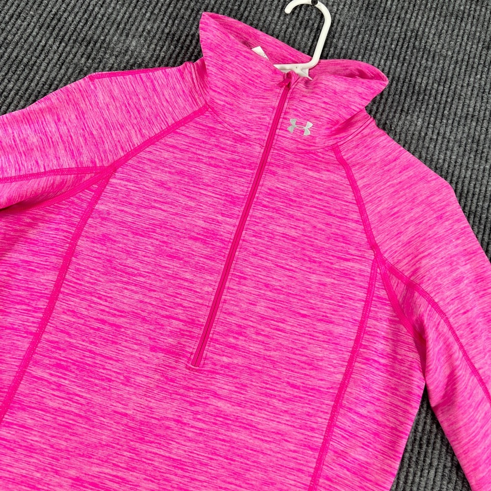 Under Armour Shirt Pullover Womens Medium Pink Cold Gear Long Sleeve 1/2 Zip